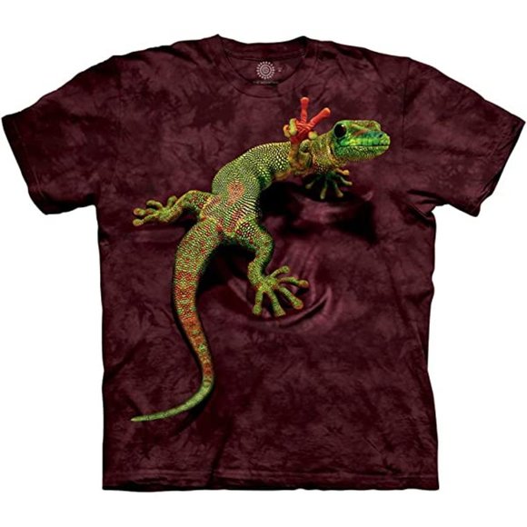 Peace Gecko Lizard Frog Amphibian Reptile Red Cotton Mountain T-Shirt L-3X - Picture 1 of 6